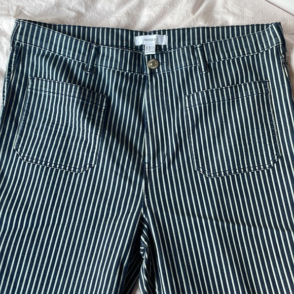Navy Pin-Stripped Straight Leg Pants NWOT - Picture 1 of 8